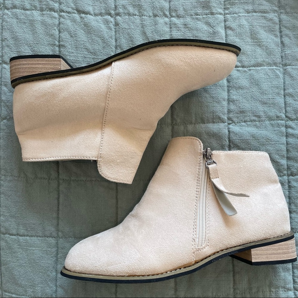 🌟Light Beige Suede Ankle Boots with Zipper🌟